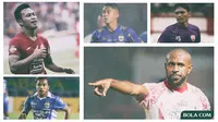 Kolase - Pemain Boaz Solossa, Zulham Zamrun, Ferdinand Sinaga, Febri Hariyadi, Osvaldo Haay (Bola.com/Adreanus Titus)