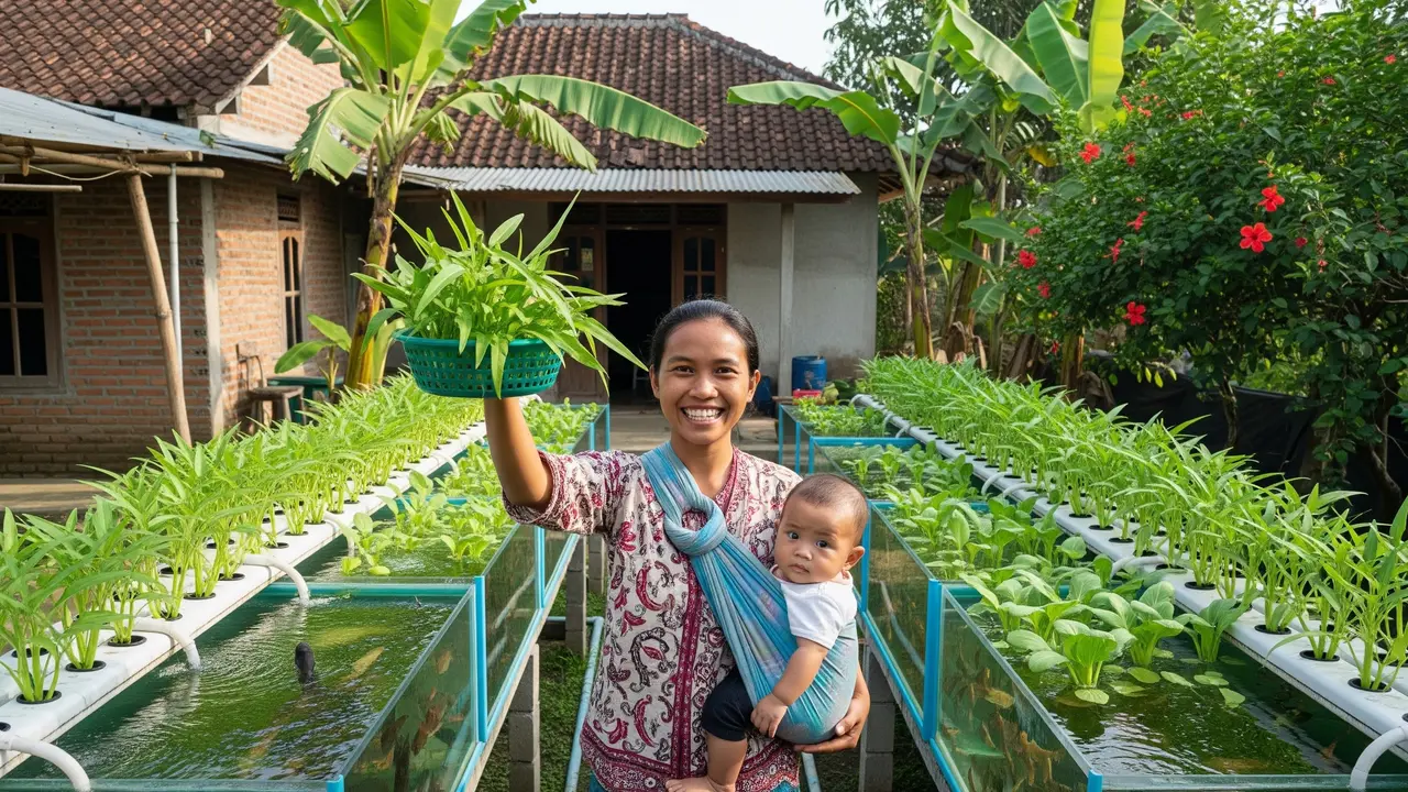 Ide Aquaponik Rumahan agar IRT Bisa Panen Sayur dan Ikan Sekaligus
