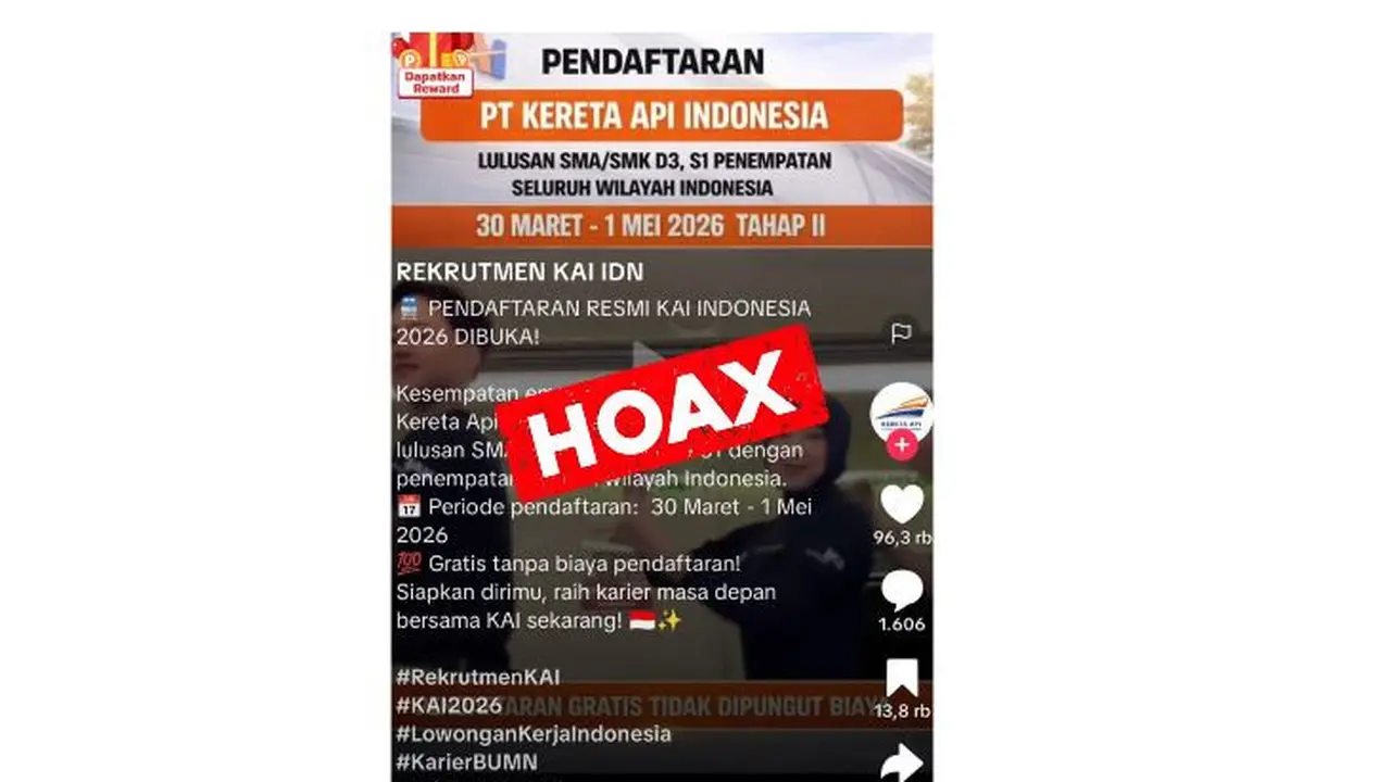 Penipuan berkedok rekrutmen KAI sedang marak beredar melalui media sosial