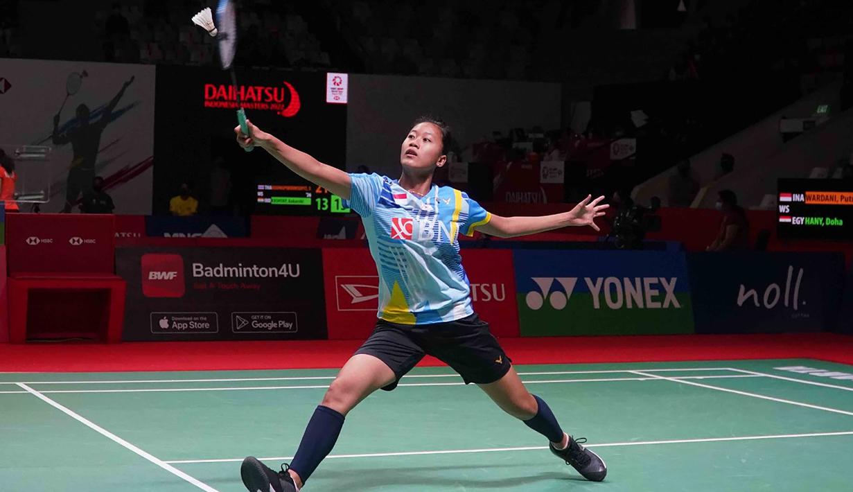 Di tunggal putri, Indonesia meloloskan Putri Kusuma Wardani ke babak utama setelah di kualifikasi mengalahkan pemain Mesir, Doha Hany dengan dua game langsung 21-4, 21-8. (PBSI)
