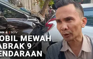Mobil Mewah Tabrak 9 Kendaraan