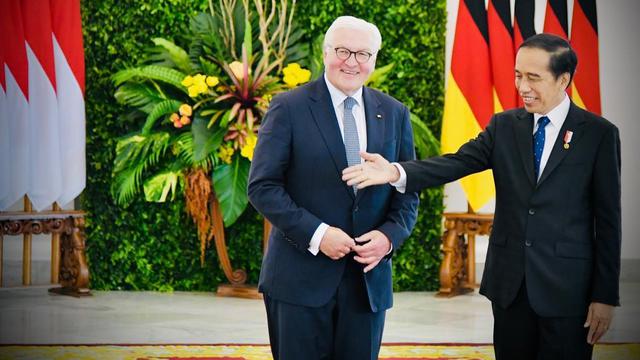 Momen Jokowi Sambut Presiden Jerman di Istana Bogor