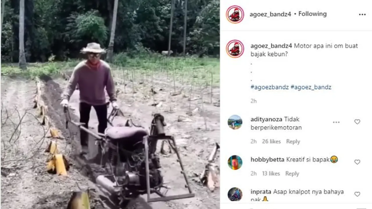 Petani Ini Pakai Motor Bekas Buat Bajak Sawah (@agoez_bandz)