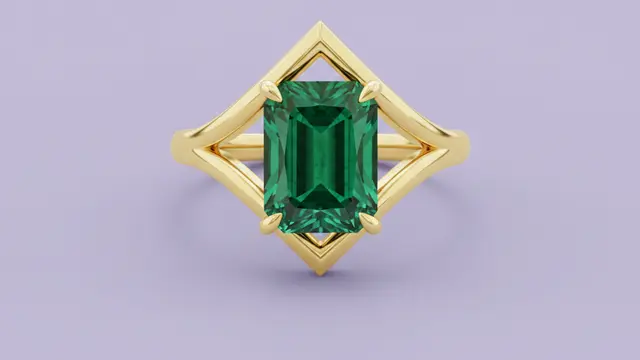 Model Cincin Emas Batu Emerald Tren 2026 untuk Perhiasan. Gemini