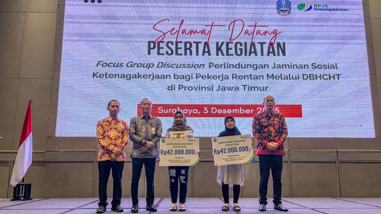 Pemprov Jatim Optimalkan DBH CHT untuk Perluas Perlindungan Jamsostek Pekerja Rentan