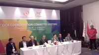 Rapat Koordinasi Komite di Fairmont Hotel, Minggu (31/1/2016) membahas soal deadline venue Asia Games. (Liputan6.com/Risa Kosasih)