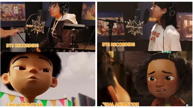 6 Potret BTS Recording Vs Final Animation Film Jumbo