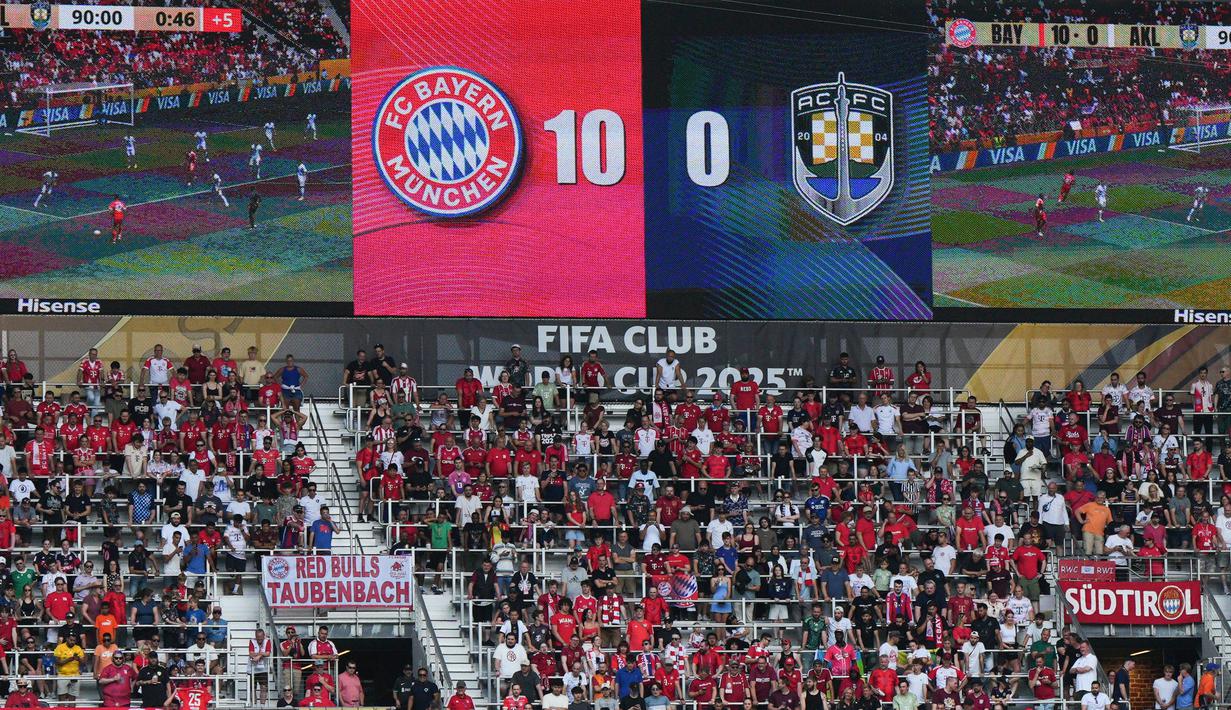 Auckland City takluk 10 gol tanpa balas dari Bayern Munchen pada laga Piala Dunia Antarklub 2025. (AP Photo/Jeff Dean)