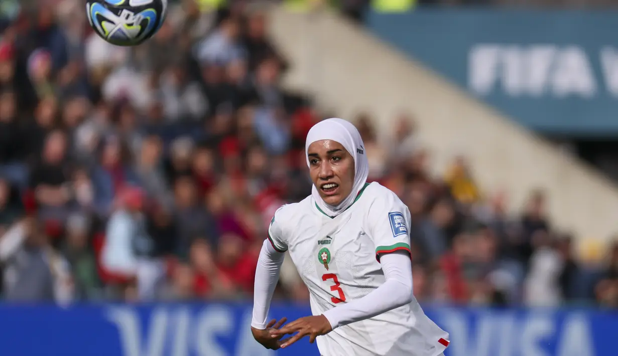 Bagi Benzina, ini adalah penampilan perdananya di Piala Dunia Wanita 2023. (AP Photo/James Elsby)