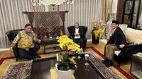 Ketum Partai Golkar Airlangga Hartarto, Ketum PAN Zulkifli Hasan, dan Plt Ketum PPP Muhamad Mardiono menggelar pertemuan. Ketiga ketum parpol Koalisi Indonesia Bersatu (KIB) ini berkumpul di rumah Airlangga. (Foto: Istimewa)