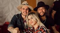 Mauro Icardi (kiri), Wanda Nara (tengah), dan Neymar. (Instagram Wanda Nara).