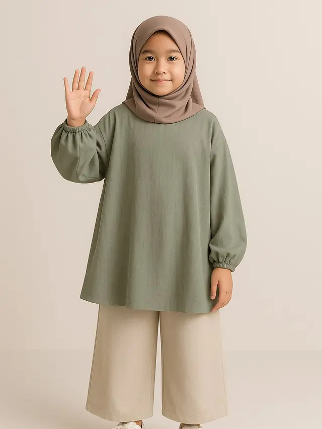 Pilihan Baju Perempuan Umur 10-12 Tahun ala Korea Muslim
