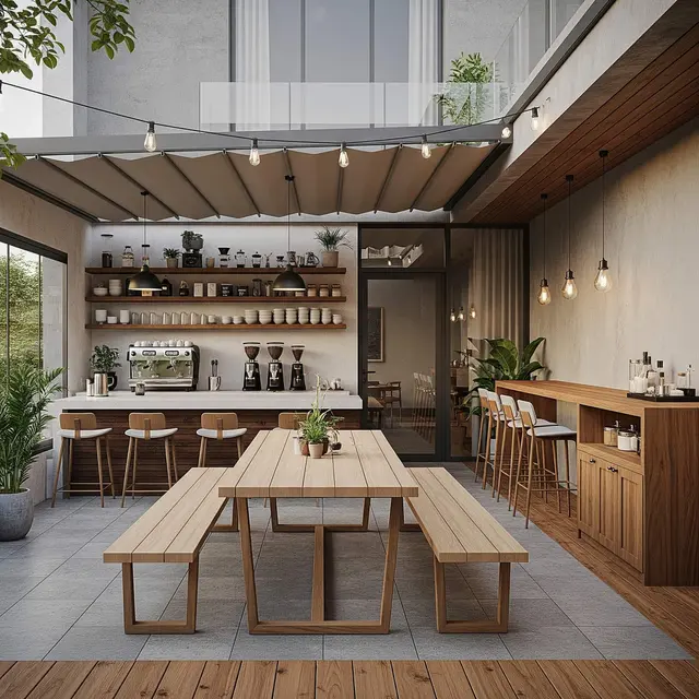 Model Teras Rumah Modern Cocok untuk Warung Kopi Kekinian
