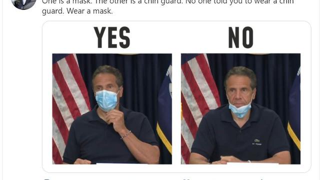 Tweet dari akun Twitter resmi Gubernur New York Andrew Cuomo