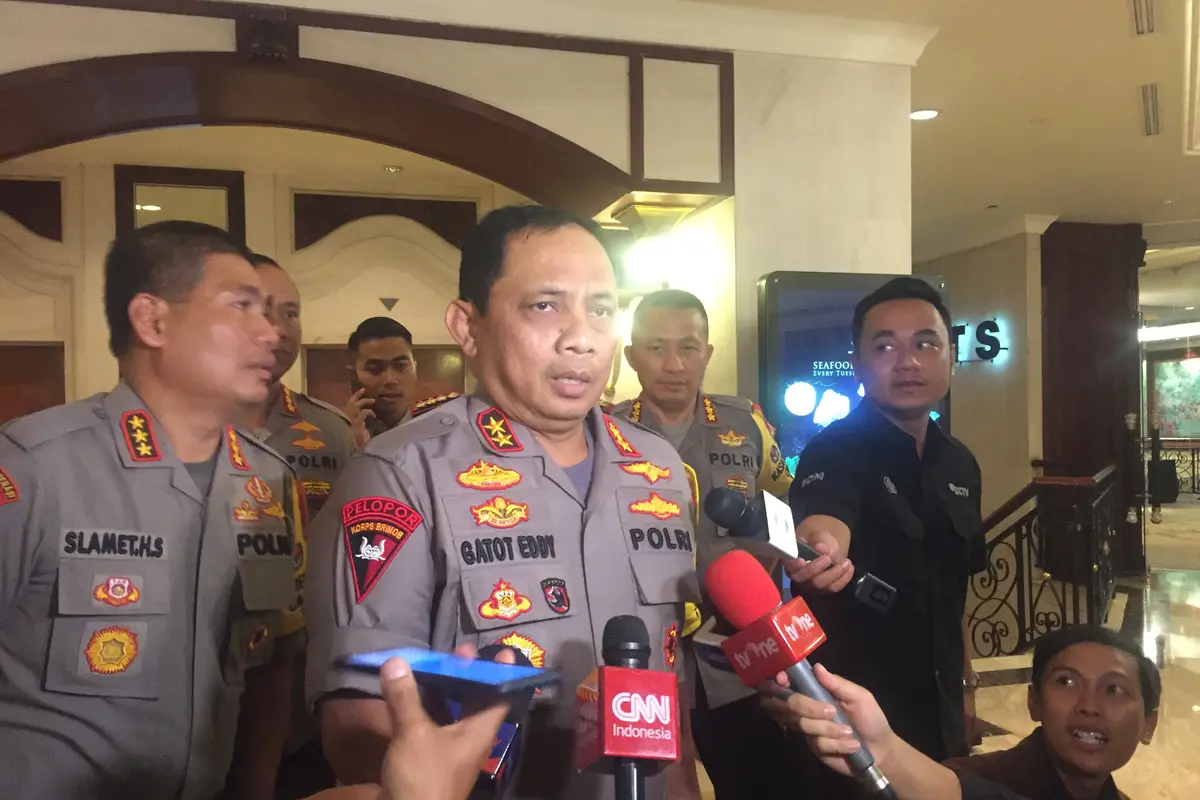 Kapolda Metro Jaya Irjen Gatot Eddy Saat Meninjau Lokasi Debat Pilpres, Hotel Shangri-La, Jakarta. (Foto: Muhammad Radityo Priyasmoro/Liputan6.com)