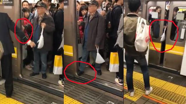 Viral Aksi Usil Kakek Mengganjal Pintu Kereta, Warganet Kesal