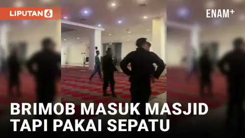 VIDEO: Viral! Anggota Brimob Usir Warga di Dalam Masjid Pakai Sepatu