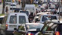 Kemacetan yang terjadi di Kota Barcelona, Spanyol