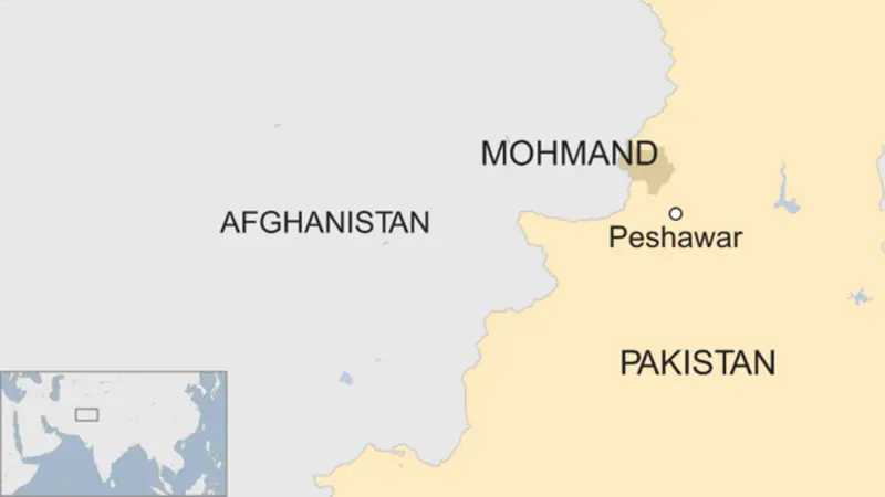 Lokasi ledakan bom bunuh diri di Peshawar, Pakistan. (BBC)