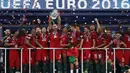 Portugal mengulangi kejutan?. Situasi serupa di Euro 2016 kini menaungi kubu Portugal. Saat juara edisi 2016, Portugal juga lolos sebagai peringkat ke-3 terbaik ke 16 Besar. Cristiano Ronaldo juga mencetak 2 gol di laga terakhir grup versus Hongaria dengan hasil 3-3. (Foto: AFP/Valery Hache)