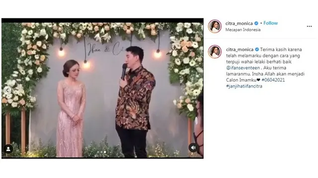 7 Potret Lamaran Ifan Seventeen dan Citra Monica, Penuh Haru Bahagia