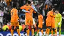 Kemenangan ini jadi modal berharga bagi El Real untuk menjamu Manchester City dalam laga kedua di Santiago Bernabeu pekan depan. Peluang lolos Real Madrid ke babak 16 besar masih terbuka. (Oli SCARFF/AFP)