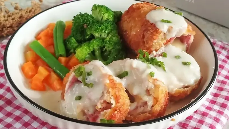 Resep chicken cordon bleu kembang tahu. (dok. Cookpad @deniza_ika)