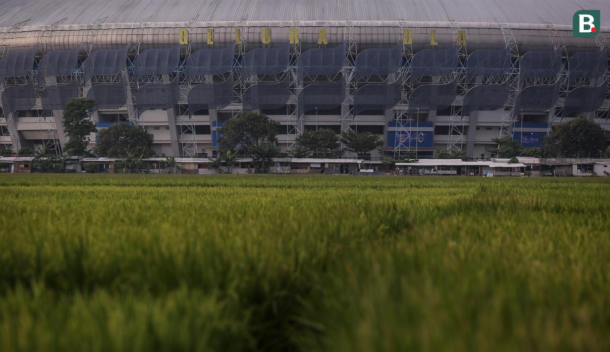 Stadion GBLA didesain dengan standar internasional. Salah satu keunggulannya adalah rumput yang digunakan merupakan jenis Zoysia Matrella (Linn) Merr yang termasuk rumput kelas satu sesuai standar FIFA. (Bola.com/Bagaskara Lazuardi)