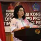 Ketua TP–PKK Sulawesi Utara Sulut, Rita Maya Dondokambey Tamuntuan di acara Sosialisasi Konservasi dan Hemat Energi di Manado, Selasa (24/10/2023).