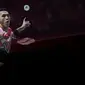 Pebulutangkis tunggal putra Indonesia, Jonatan Christie bertanding melawan pebulutangkis tunggal putra India, Lakshya Sen pada laga perempat final Indonesia Masters 2023 di Istora Senayan, Jakarta, Jumat (27/01/2023). Jojo menang dengan skor 15-21, 21-10, 21-13. (Bola.com/Bagaskara Lazuardi)