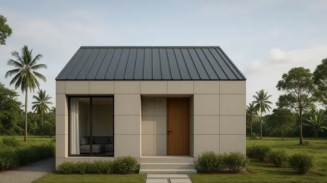 Gambar Rumah Sederhana 8x8 2025 Konsep Minimalis Modern/ Ilustrasi Gambar AI