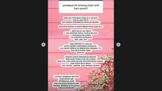 Kartika Putri Ikut Beri Tanggapan Soal Nikah Siri yang Tengah Ramai Diperbincangkan