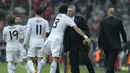 Berdasarkan data di atas, Real Madrid berhasil mencatat rata-rata 74,79 kemenangan saat ditangani Carlo Ancelotti dengan mencetak 322 gol kebobolan 103 gol. (AFP/Christof Stache)