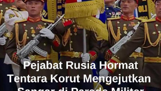 Sangar! Tentara Korut Tampil di Victory Day, Pejabat Militer Rusia sampai Berdiri Hormat