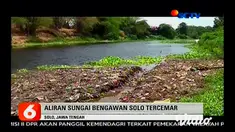 Aliran Sungai Bengawan Solo mengalami pencemaran berat. Dinas Lingkungan Hidup dan Kehutanan (DLHK) Provinsi Jawa Tengah menyebut pencemaran tersebut berbahaya.