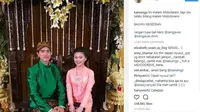 Berikut penampilan Kaesang dan sang kekasih Felicia yang mengabadikan momen di pernikahan Kahiyang Ayu. (Foto: instagram/kaesangp)