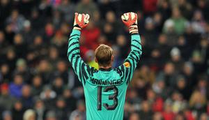 Alexander Manninger saat membela Juventus pada 2010. (JOE KLAMAR / AFP)