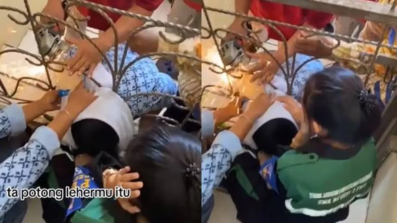 Viral, Momen Kepala Siswi Terjebak di Pagar Sekolah, Bakal Terkenang Seumur Hidu