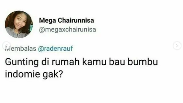 pertanyaan nyeleneh saat PDKT (foto: twitter/@megaxchairunisa)