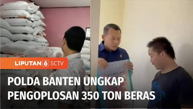 Satgas pangan dan Tim Reskrimsus Polda Banten mengungkap praktik beras oplosan sekaligus menangkap tujuh orang terduga pelakunya. Tak tanggung-tanggung, tim menyita 350 ton beras Bulog yang disulap menjadi beras premium.