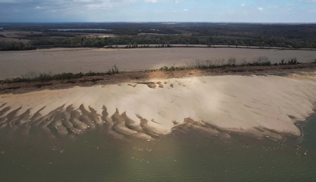 Sebagian Sungai Mississippi berada pada titik terendah dalam sejarah. (AP Photo/Joshua A. Bickel)