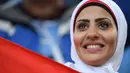 Seorang suporter Mesir saat akan menonton laga Grup A Piala Dunia melawan Uruguay di Stadion Ekaterinburg, Yekaterinburg, Jumat (15/6/2018). Terakhir kali Mesir lolos ke Piala Dunia tahun 1990. (AFP/Jorge Guerrero)