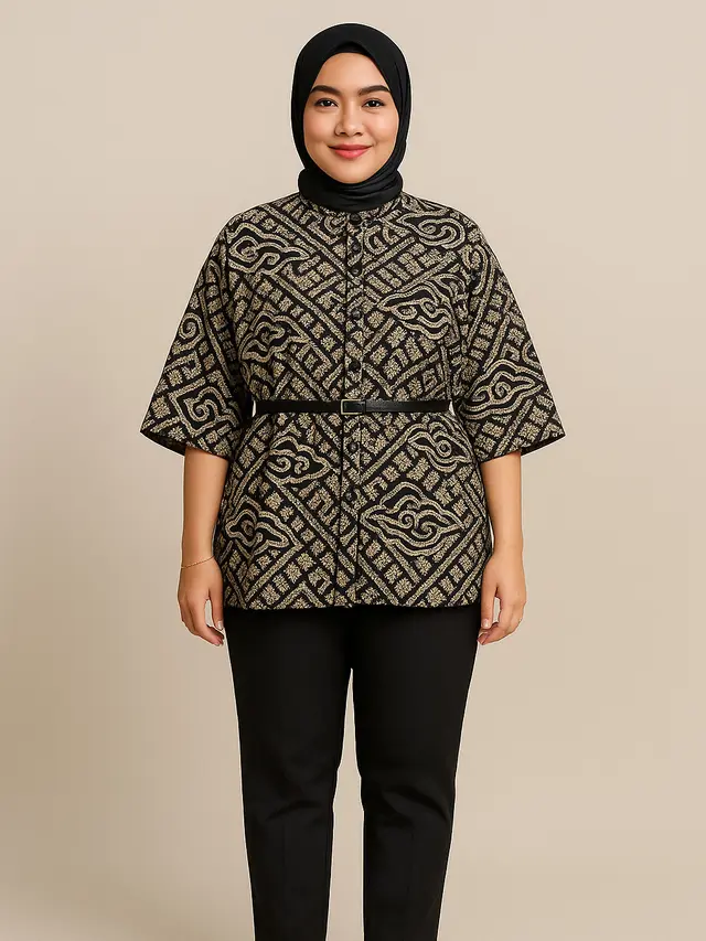 Inspirasi Atasan Batik untuk Kondangan dengan Bawahan Celana Panjang (Foto: ChatGPT)