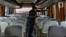 Kepala Terminal Kalideres, Revi Zulkarnaen mengatakan ramp check bertujuan agar semua bus dalam kondisi laik jalan. (Liputan6.com/Angga Yuniar)