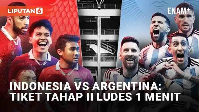 Perburuan tiket laga Indonesia vs Argentina berlanjut di hari kedua. Penjualan tiket ludes di menit pertama sejak dibuka Selasa (6/6/2023) pukul 12.00 WIB. Penjualan kali ini berlaku bagi semua metode pembayaran.