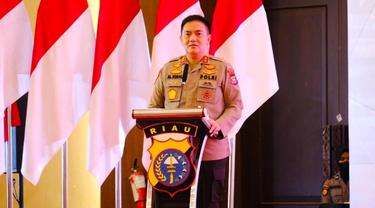 Kepala Polda Riau Irjen Mohammad Iqbal saat membuka Rapim Polda Riau.