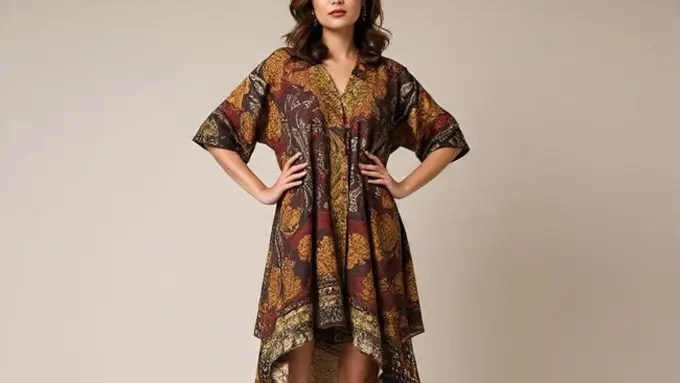 Ilustrasi Tunik Batik (Sumber: Meta AI)