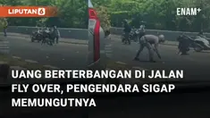 Fenomena uang terbang terjadi di jalan fly over viral di media sosial