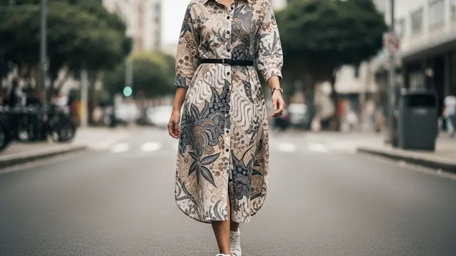 Batik Shirt Dress Longgar