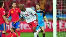 Selebrasi Gelson Fernandes setelah mencetak gol tunggal kemenangan 1-0 Swiss atas Spanyol dalam partai pertama Grup H PD 2010 di Durban, 16 Juni 2010. AFP PHOTO/PHILIPPE HUGUEN